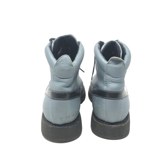 Vintage Paraboot Leather Lace-Up Ankle Boots US 7 Blue Rubber Sole Casual Shoes - Picture 5 of 10